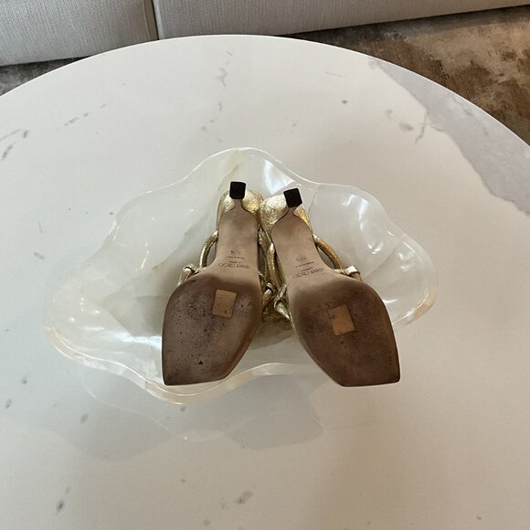 Jimmy Choo metallic gold strappy heel sandals size 36 1/2 - Picture 6 of 6